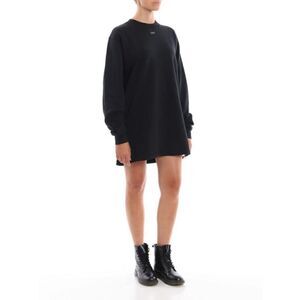 OFF-WHITE Rhinestone logo sweatshirt-style dress